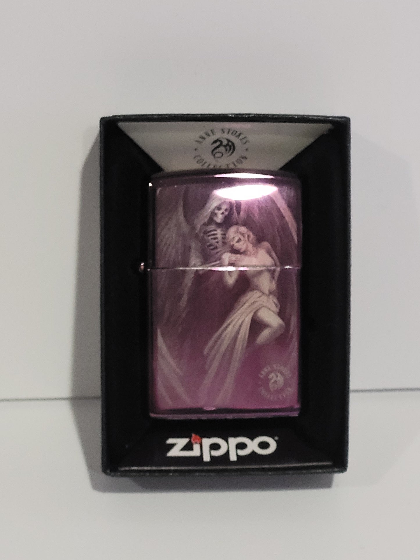 Zippo Lighter: Dance With Death by Anne Stokes, Purple Chrome