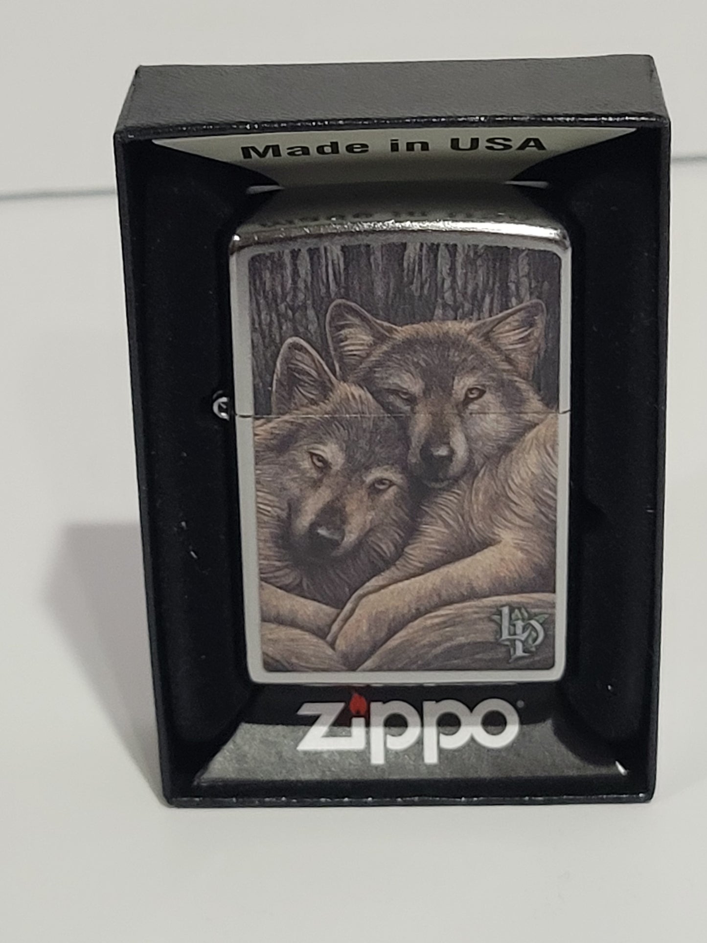 Zippo Lighter: Loyal Companions by Lisa Parker, Brushed Chrome