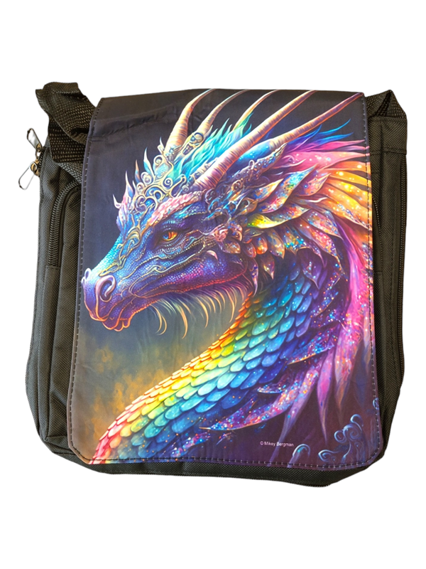 Rainbow Dragon by Mikey Bergman, Small Messenger Bag