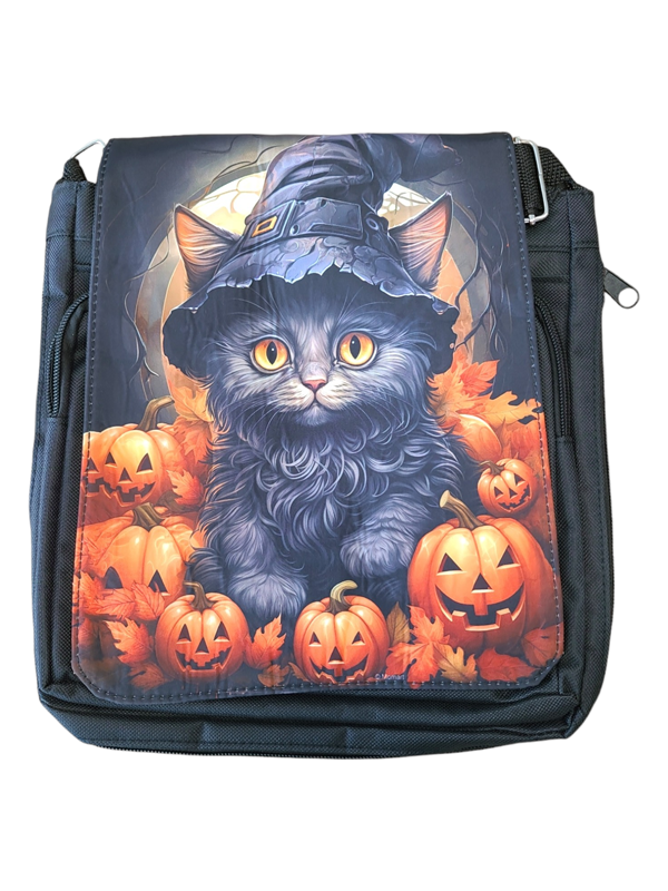 Black Cat Pumpkins by Momart, Small Messenger Bag
