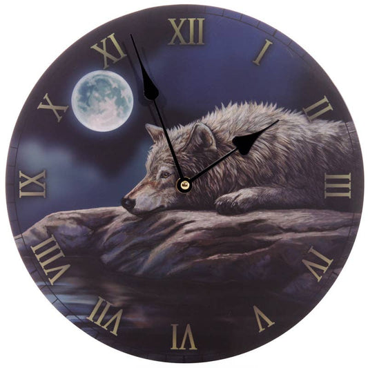 Lisa Parker Quiet Reflection Wolf Picture Clock