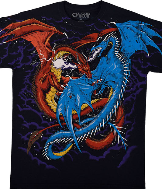 Duellerende draken van Liquid Blue, T-shirt