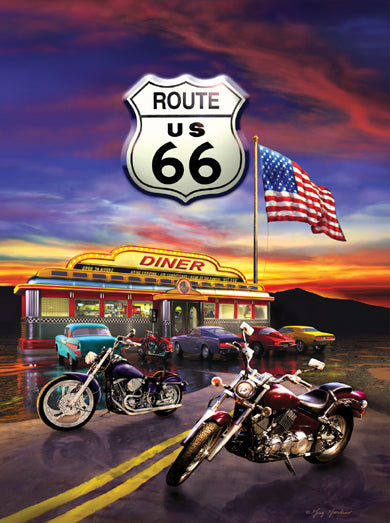 Route 66 Diner by Greg Giordano, 1000 Piece Puzzle