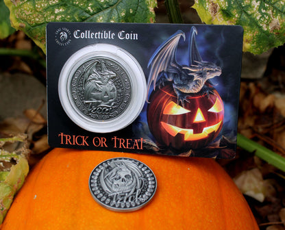 Trick or Treat Collectible Coin by Anne Stokes