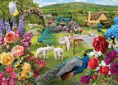 Little Lambs Rose Garden by Jo-Ann Richards, 1000 Piece Random Cut Puzzle