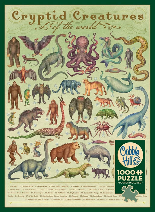 Cryptid Creatures By Vlad Stankovic, 1000 Piece Random Cut Puzzle