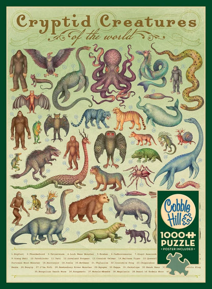 Cryptid Creatures By Vlad Stankovic, 1000 Piece Random Cut Puzzle