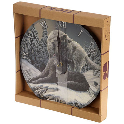 Lisa Parker Snow Kisses Wolf Picture Clock