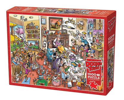 DoodleTown: Thanksgiving Togetherness by Dave Whamond, 1000 Piece Random Cut Puzzle