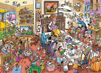 DoodleTown: Thanksgiving Togetherness by Dave Whamond, 1000 Piece Random Cut Puzzle