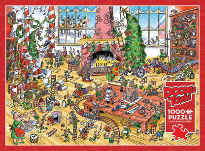 DoodleTown: Elves at Work by Dave Whamond, 1000 Piece Random Cut Puzzle