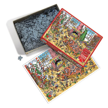 DoodleTown: Elves at Work by Dave Whamond, 1000 Piece Random Cut Puzzle