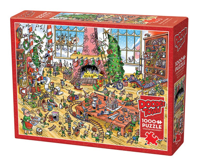 DoodleTown: Elves at Work by Dave Whamond, 1000 Piece Random Cut Puzzle