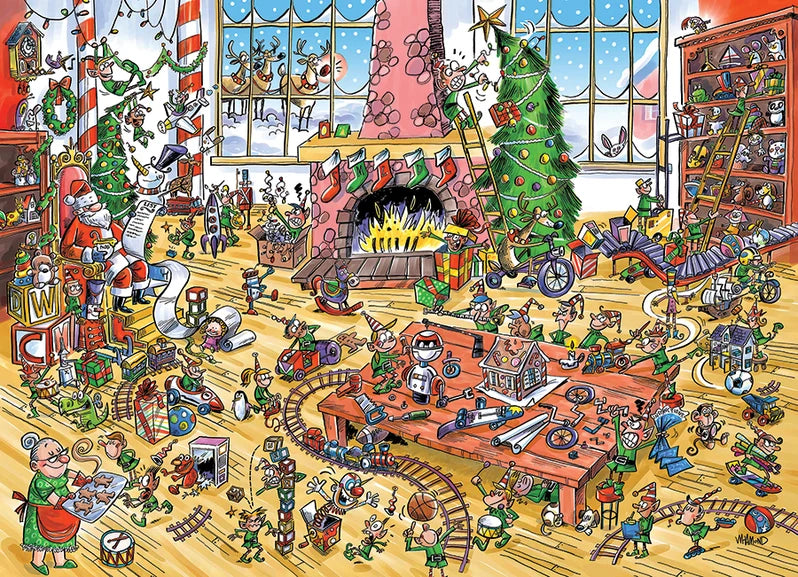 DoodleTown: Elves at Work by Dave Whamond, 1000 Piece Random Cut Puzzle