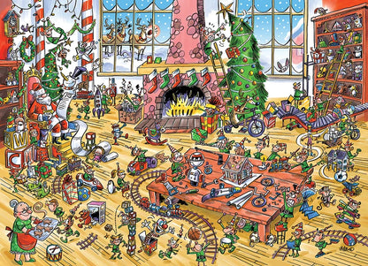 DoodleTown: Elves at Work by Dave Whamond, 1000 Piece Random Cut Puzzle