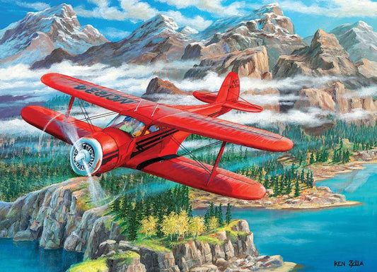 Beechcraft Staggerwing by Ken Zylla, 500 Piece Random Cut Puzzle