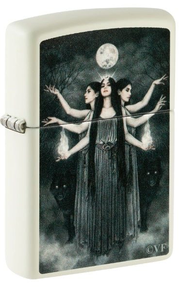 Zippo Lighter: Goddess Hecate by Victoria Francés - Glow-in-the-Dark Green