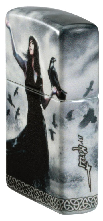 Zippo Lighter: Lady with Ravens by Mazzi