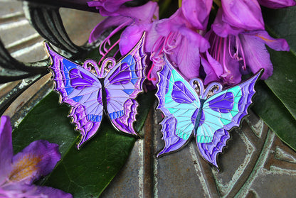 Immortal Flight Butterfly  by Anne Stokes Pin Badge – Purple Variant