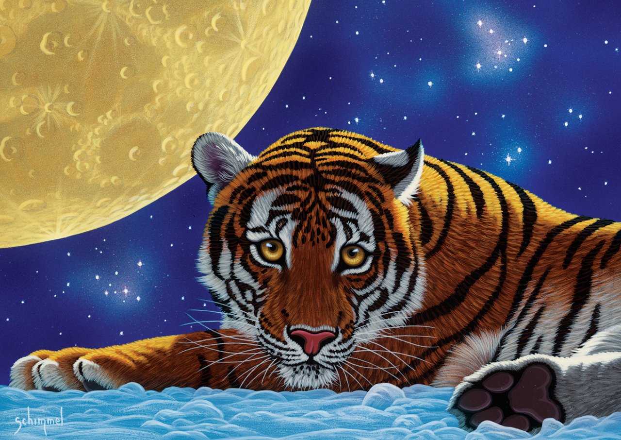 Moon Tiger by Schim Schimmel, 500 Piece Puzzle