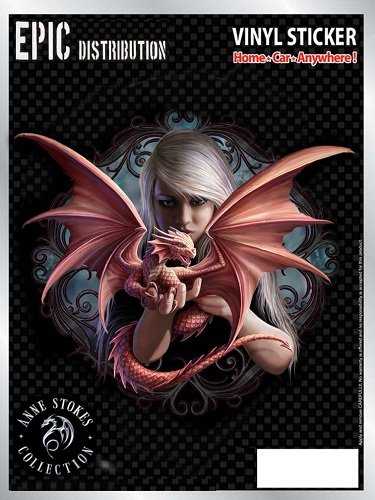 Dragon Kin van Anne Stokes, grote sticker