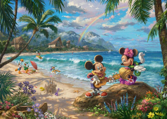 Mickey and Minnie in Hawaii by Thomas Kinkade, 1000 Piece Puzzle