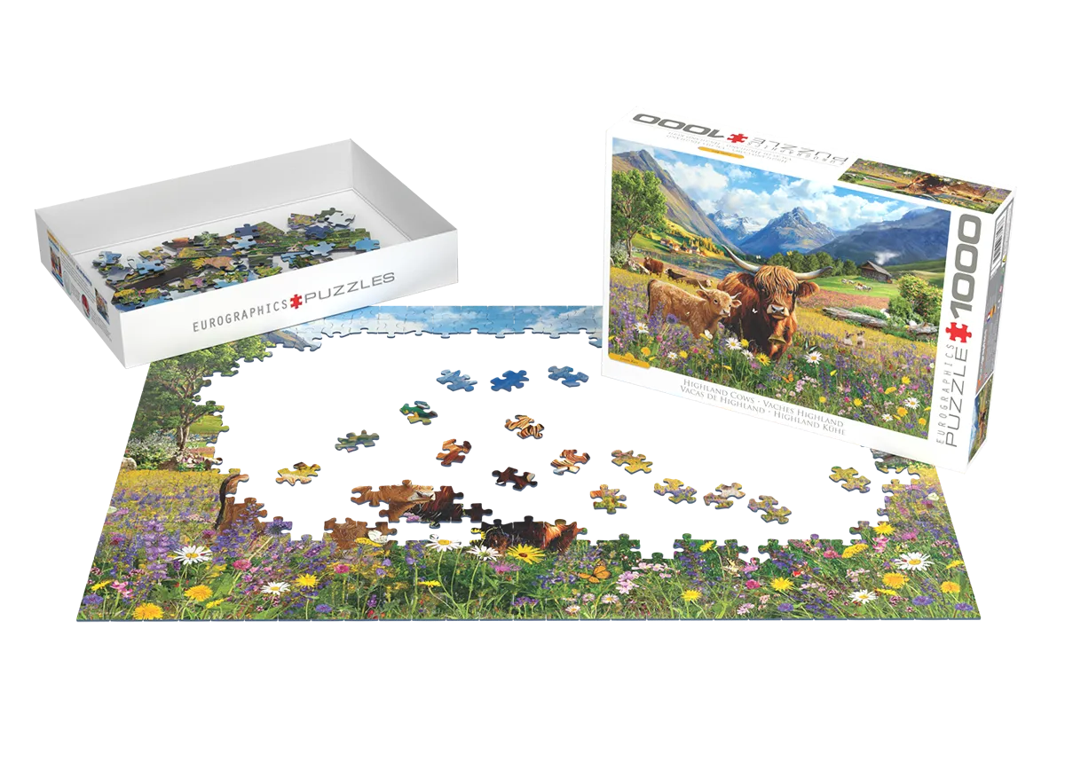Highland Cows by Leann Kate, 1000 Piece Puzzle