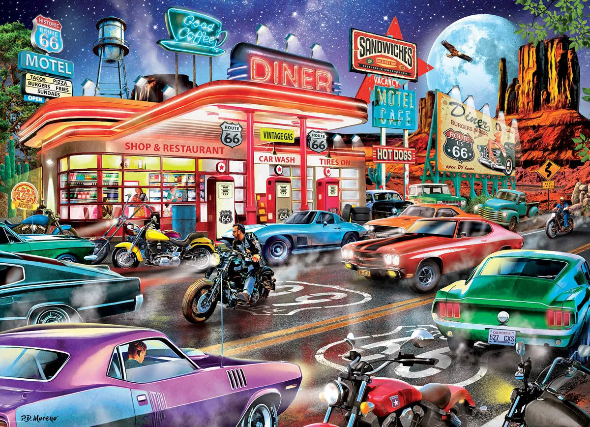 Route 66 Diner by P.D. Moreno, 1000 Piece Puzzle