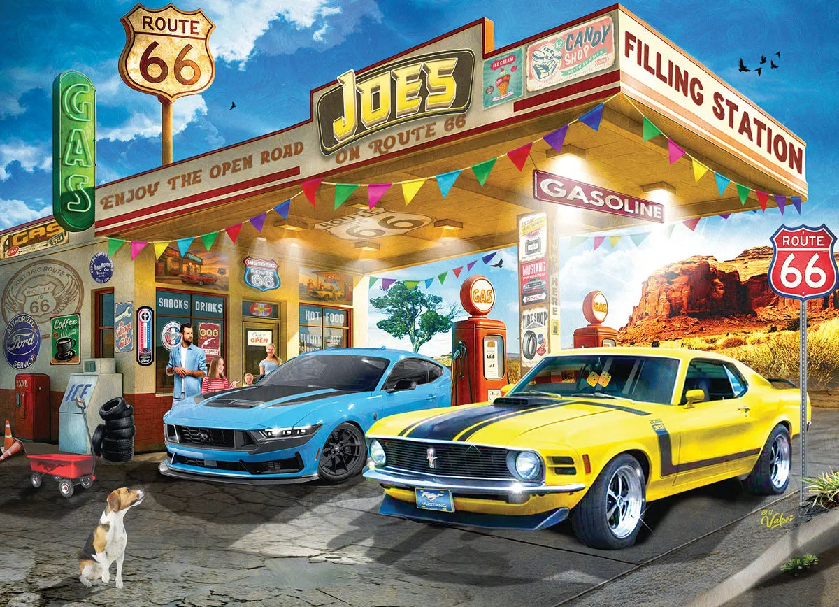 Mustang Boss vs Dark Horse by D.S. Valori, 1000 Piece Puzzle