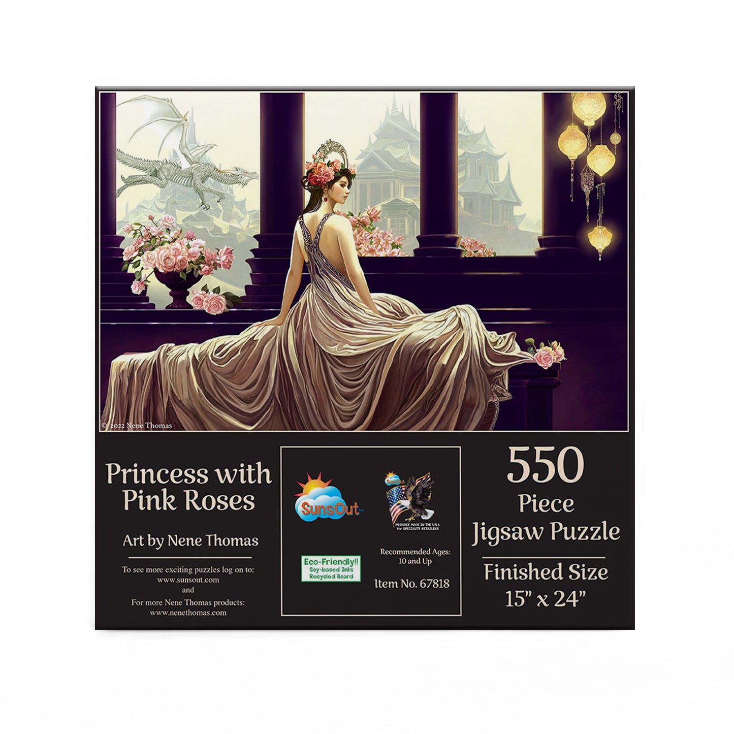 Princess with Pink Roses by Nene Thomas, 550 Piece Puzzle