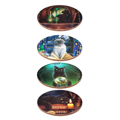 Lisa Parker Magic Cats Set of 4 Cork Coasters