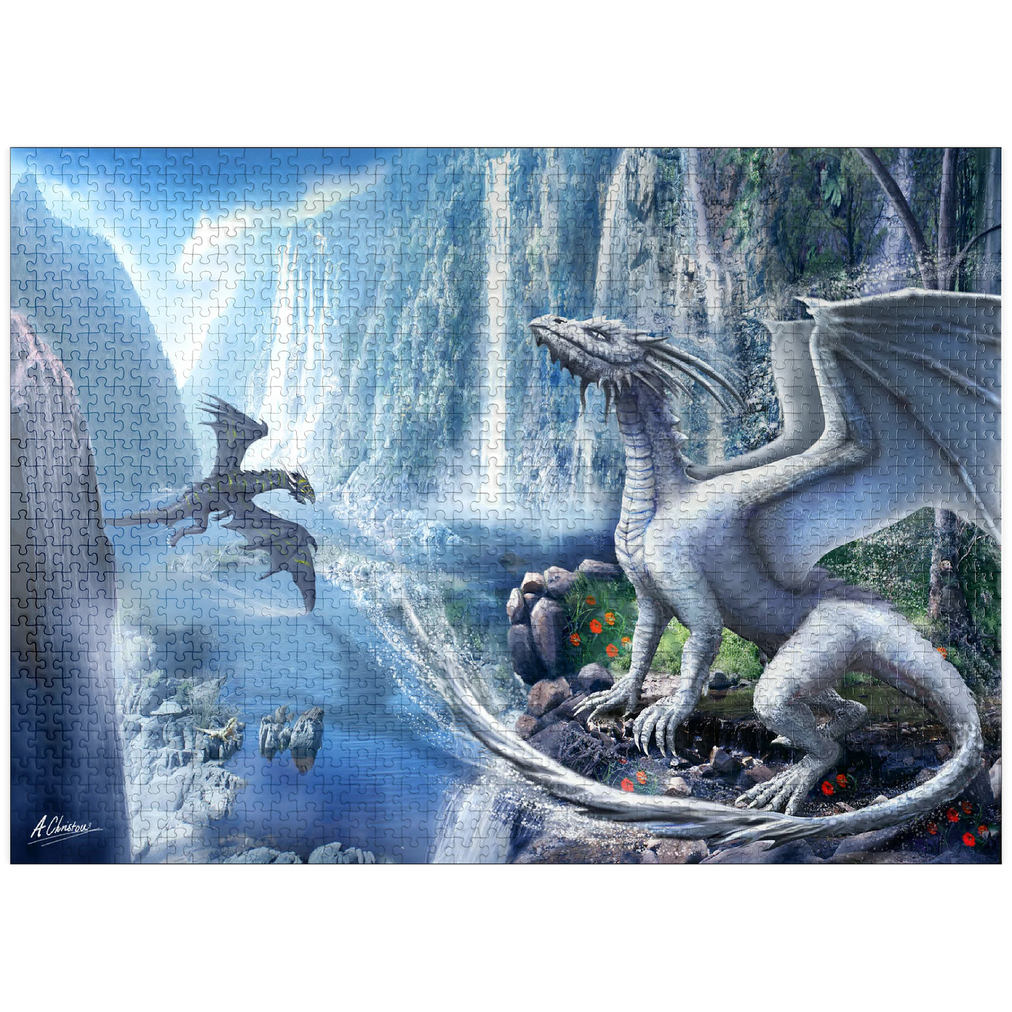 Waterfall Dragons by Anthony Christou, 1000 Piece Puzzle