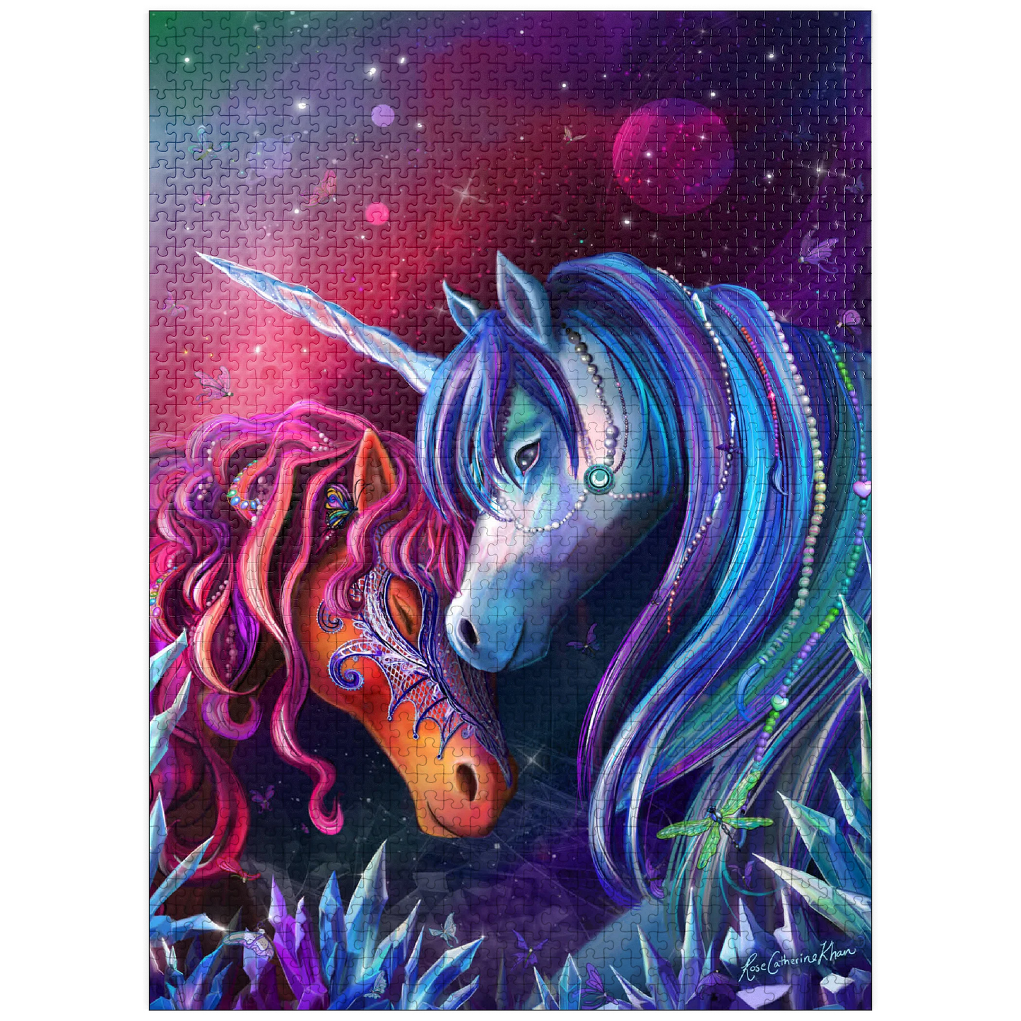 Crystal Garden Unicorns by Rose Khan, 1000 Piece Puzzle