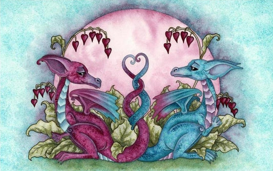 Love Dragons af Amy Brown, tryk