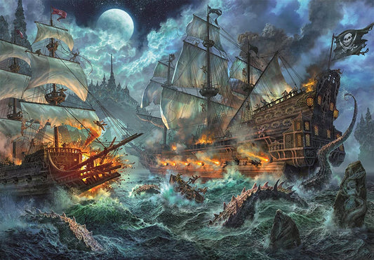 Piratengevecht door Paolo Barbieri, puzzel van 1000 stukjes
