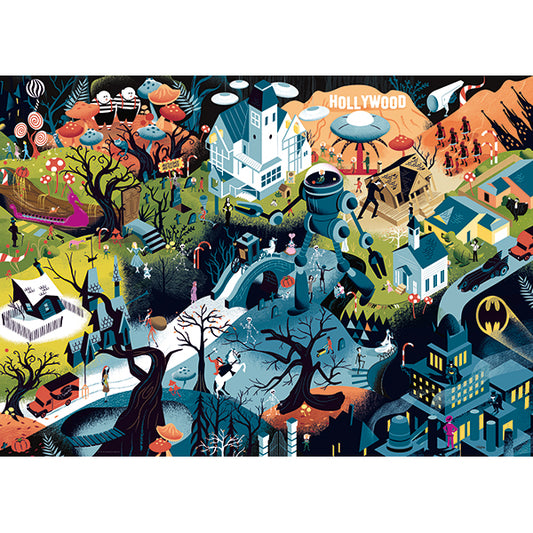 Movie Masters - Tim Burton Films by Alexandre Clérisse, 1000 Piece Puzzle