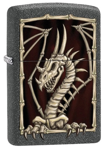 Zippo Lighter: Dragon Skeleton - Iron Stone