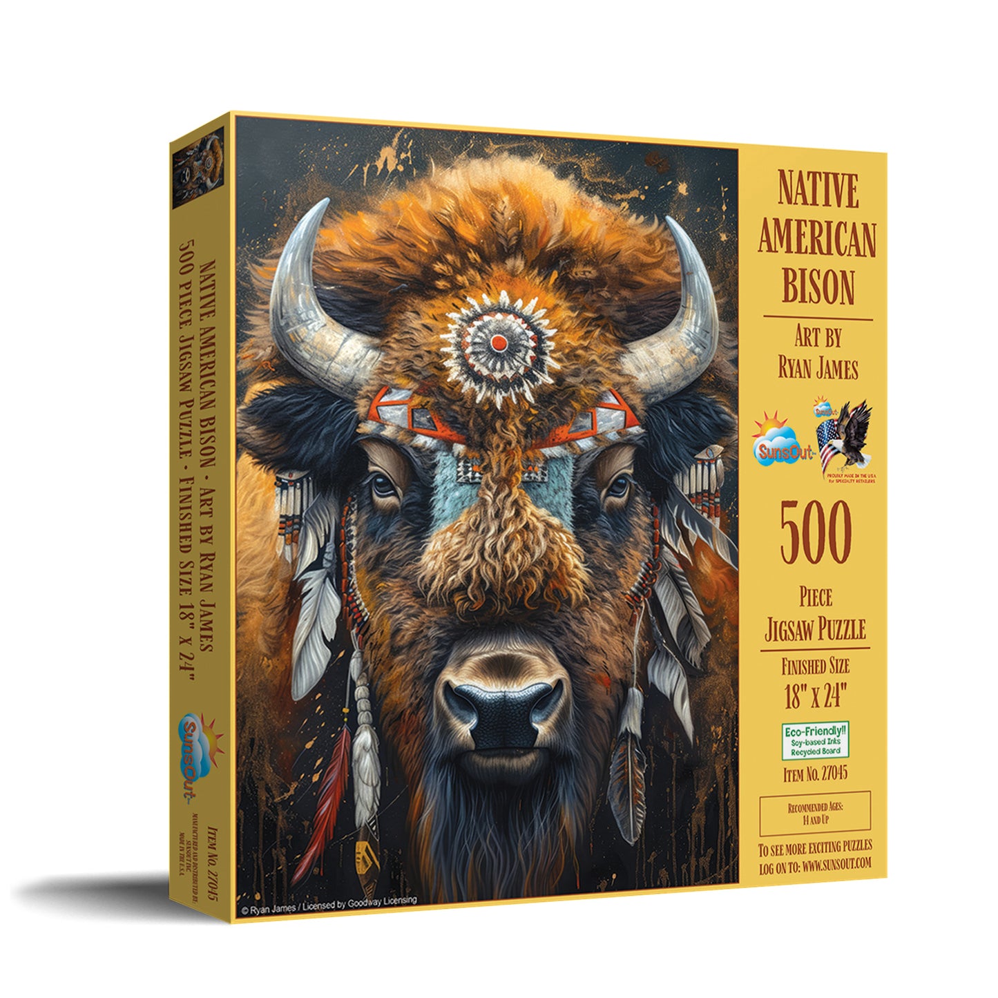 Native American Bison by Ryan James, 500 Piece Puzzle