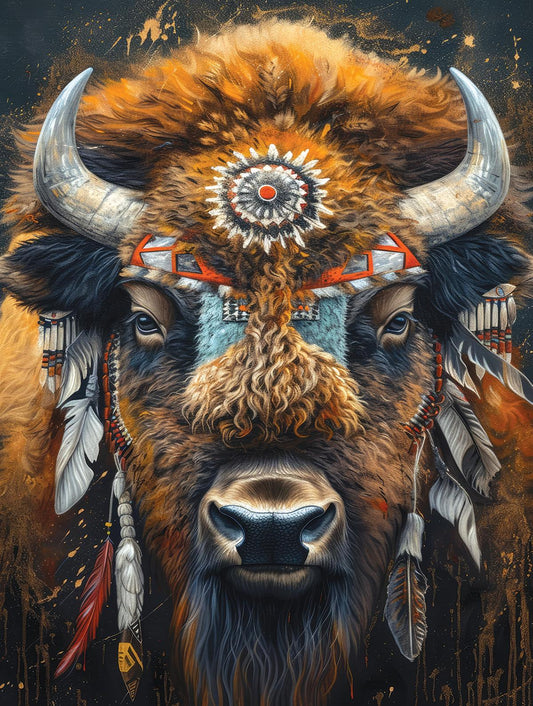 Native American Bison by Ryan James, 500 Piece Puzzle
