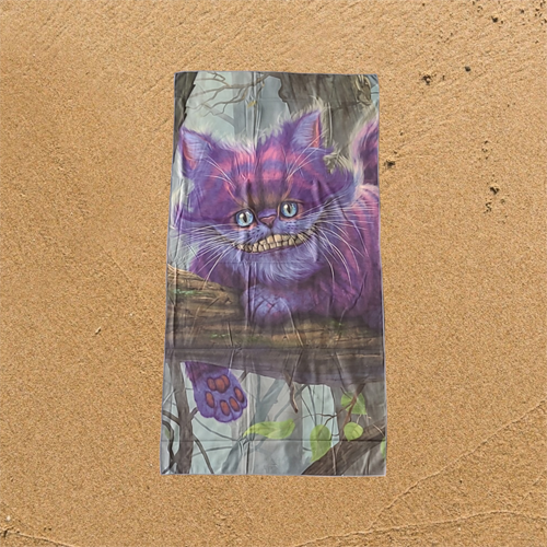 Cheshire Cat by Vincent Hie, Beach Towel