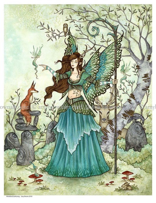 Woodland Gathering by Amy Brown, Print