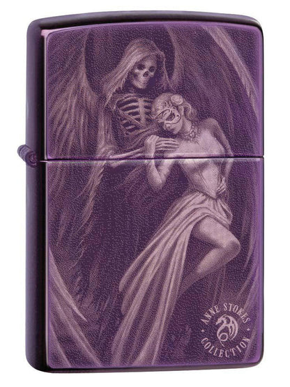 Zippo Lighter: Dance With Death by Anne Stokes, Purple Chrome
