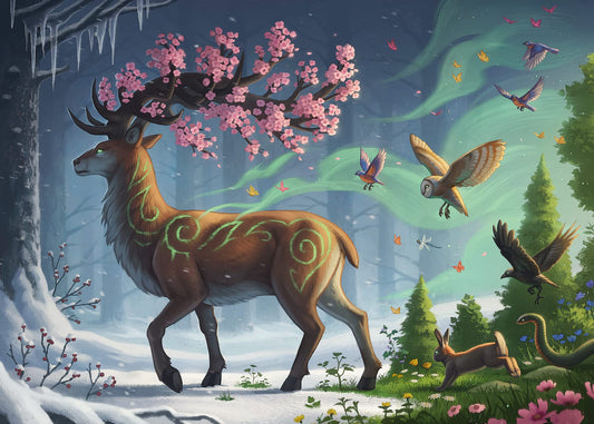 Deer of Spring af Jonas Jodicke (Jo Joe), 1000 brikker puslespil