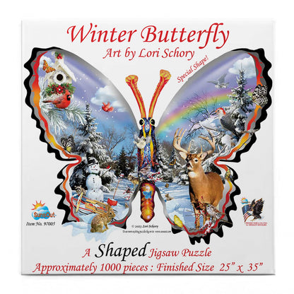 Winter Butterfly by Lori Schory, 1000 Piece Shaped Puzzle