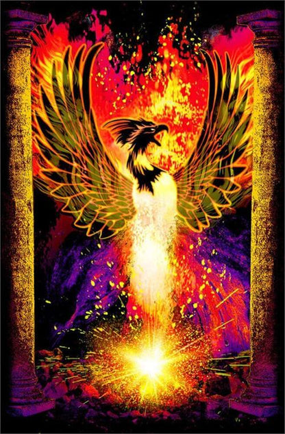 Phoenix Rebirth Non-Flocked Blacklight Poster