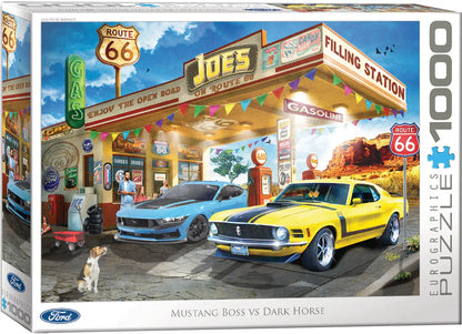 Mustang Boss vs Dark Horse by D.S. Valori, 1000 Piece Puzzle