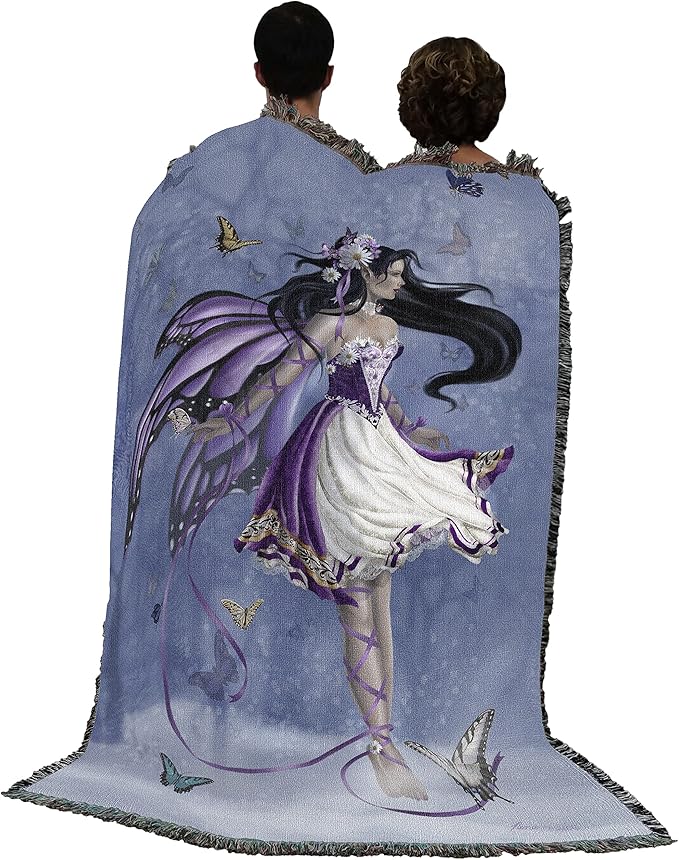 Violet Melody by Nene Thomas, Tapestry Throw Woven from Cotton
