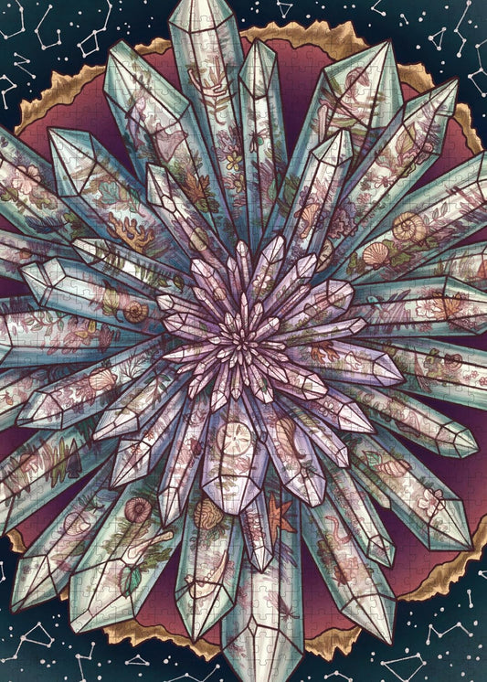 Illustrated Crystallary Garden Quartz by Kate O'Hara, 750 Piece Puzzle