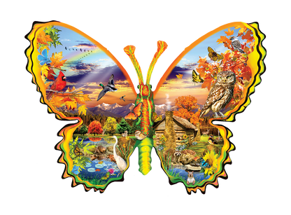 Autumn Butterfly by Lori Schory, 1000 Piece Shaped Puzzle