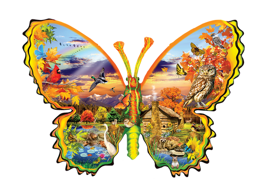 Autumn Butterfly by Lori Schory, 1000 Piece Shaped Puzzle